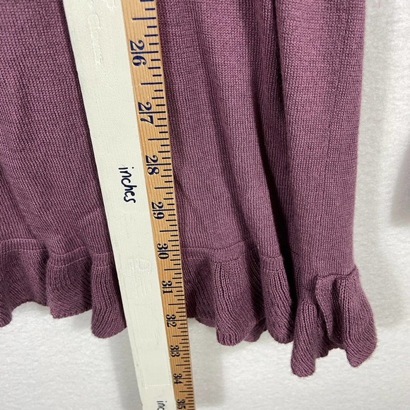 Adrienne Vittadini Ruffle Long Sleeves Cardigan Size Medium - Picture 7 of 8